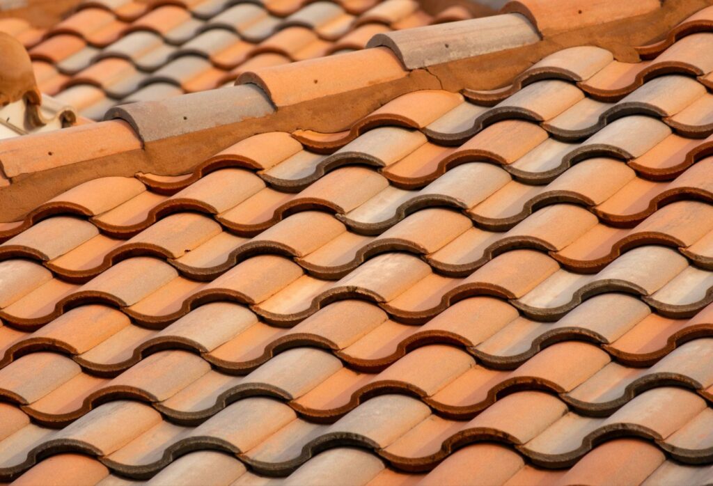 Brown tile roof.